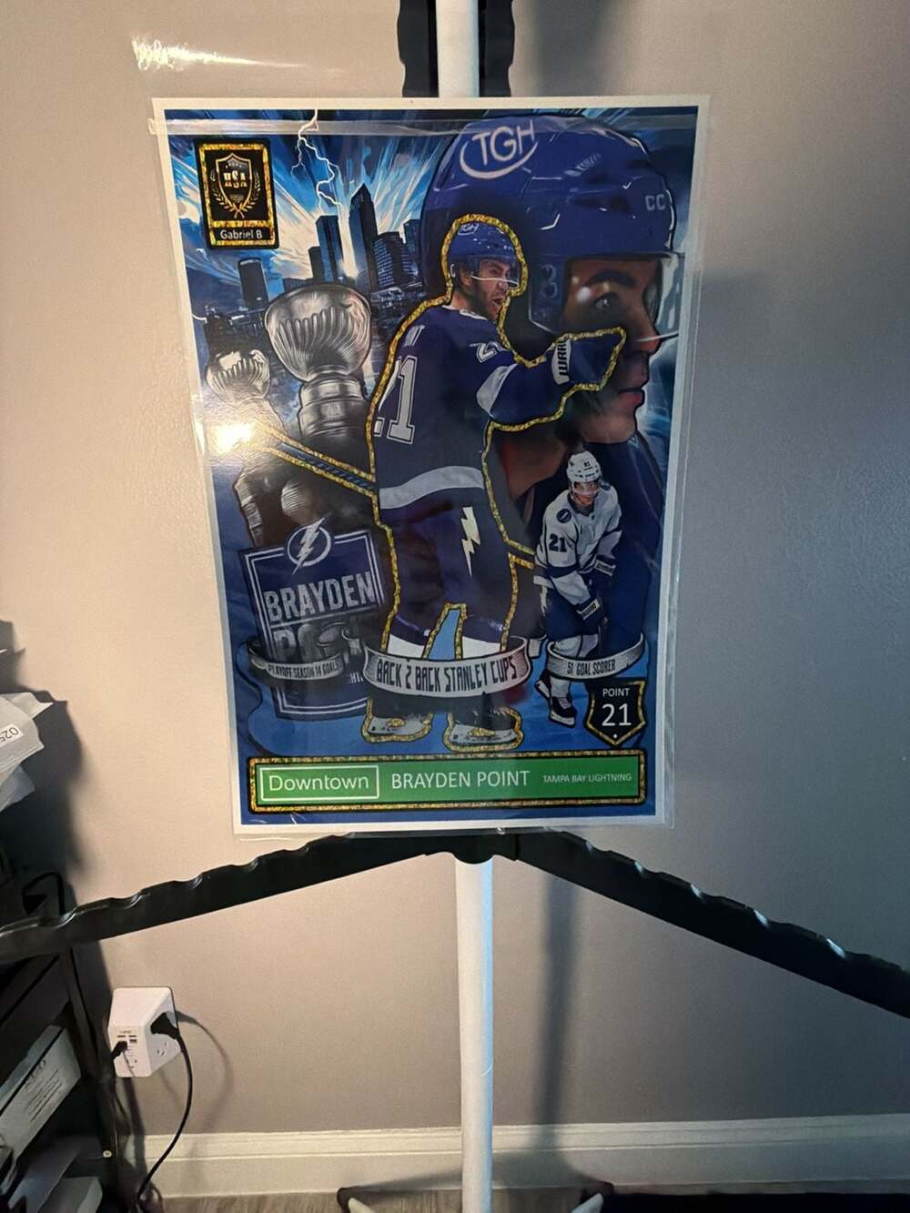 Brayden Point Tampa Bay Lightning Custom Downtown Poster Art Print